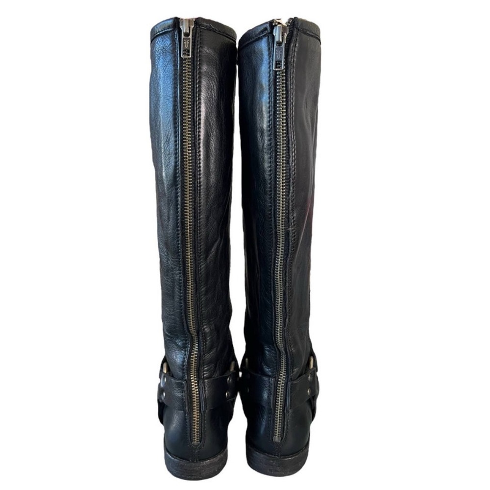 Size 8 Frye Signature Black Leather Riding Boots - Picture 5 of 14